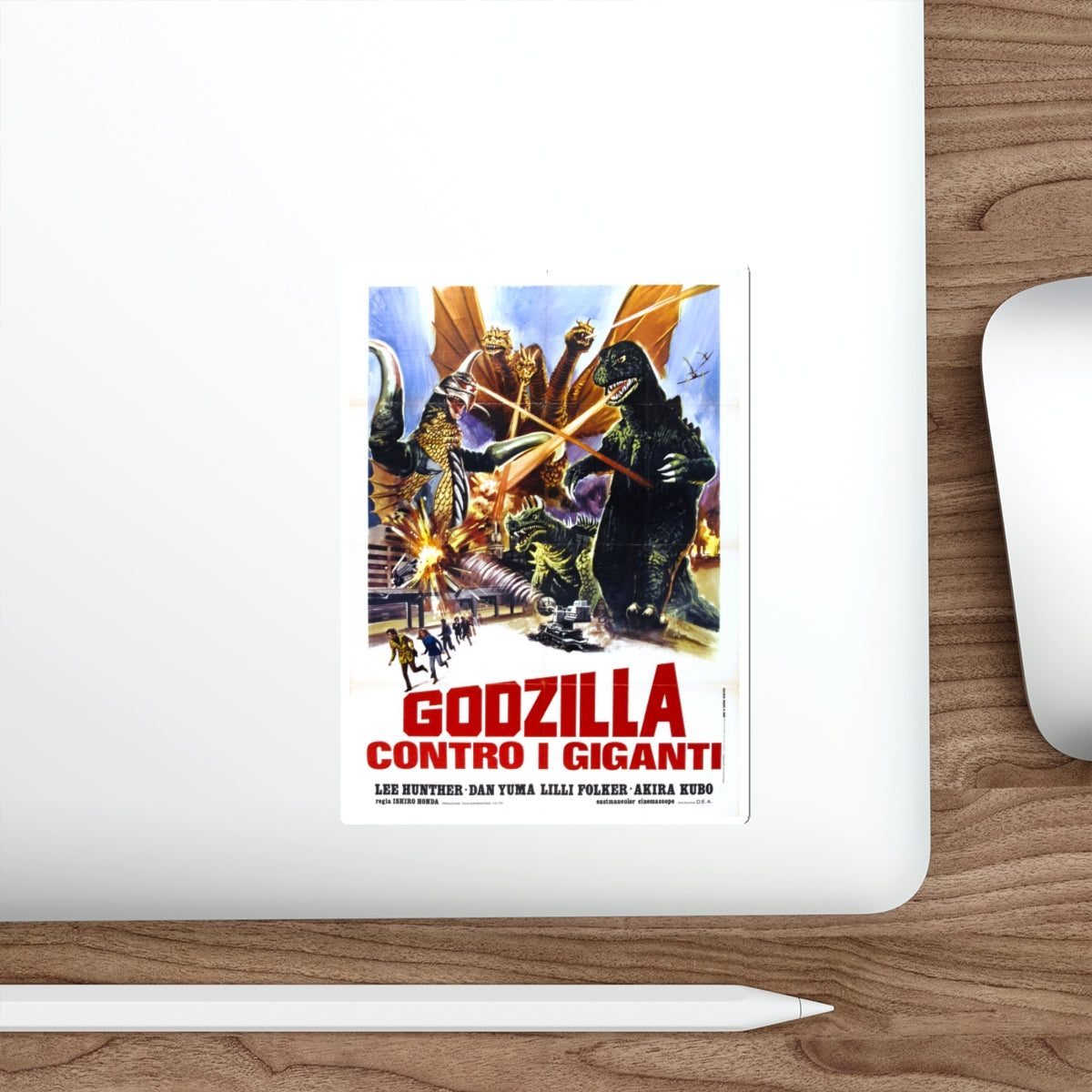 GODZILLA VS GIGAN (ITALIAN) 1972 Movie Poster STICKER Vinyl Die-Cut Decal-The Sticker Space