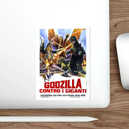 GODZILLA VS GIGAN (ITALIAN) 1972 Movie Poster STICKER Vinyl Die-Cut Decal-The Sticker Space