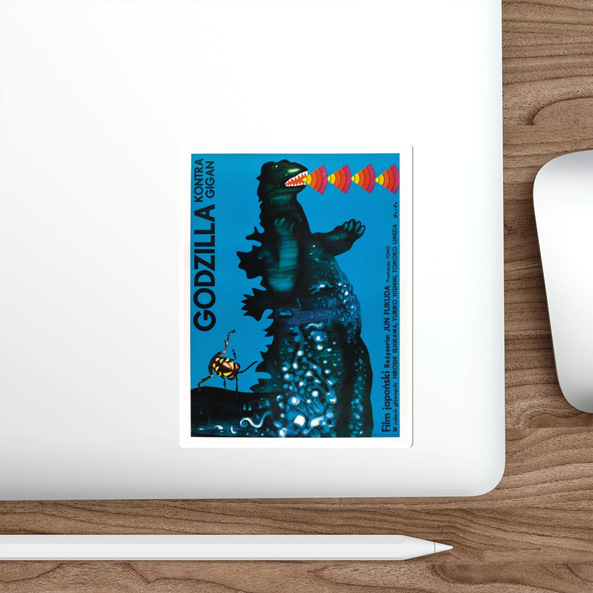 GODZILLA VS GIGAN (POLISH) 1972 Movie Poster STICKER Vinyl Die-Cut Decal-The Sticker Space