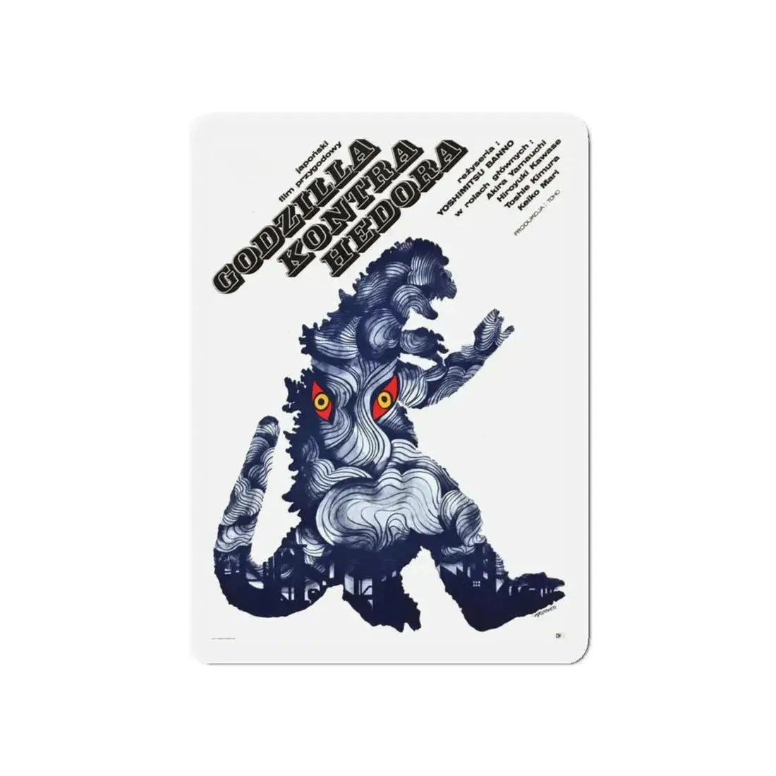 GODZILLA VS HEDORAH (POLISH) 1971 Movie Poster - Refrigerator Magnet 5 Inch - The Sticker Space