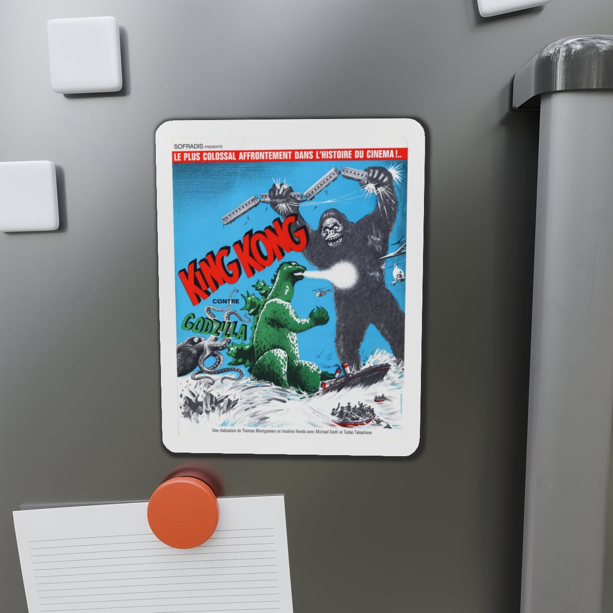 GODZILLA VS KING KONG (FRENCH) 1963 Movie Poster - Die-Cut Magnet-The Sticker Space