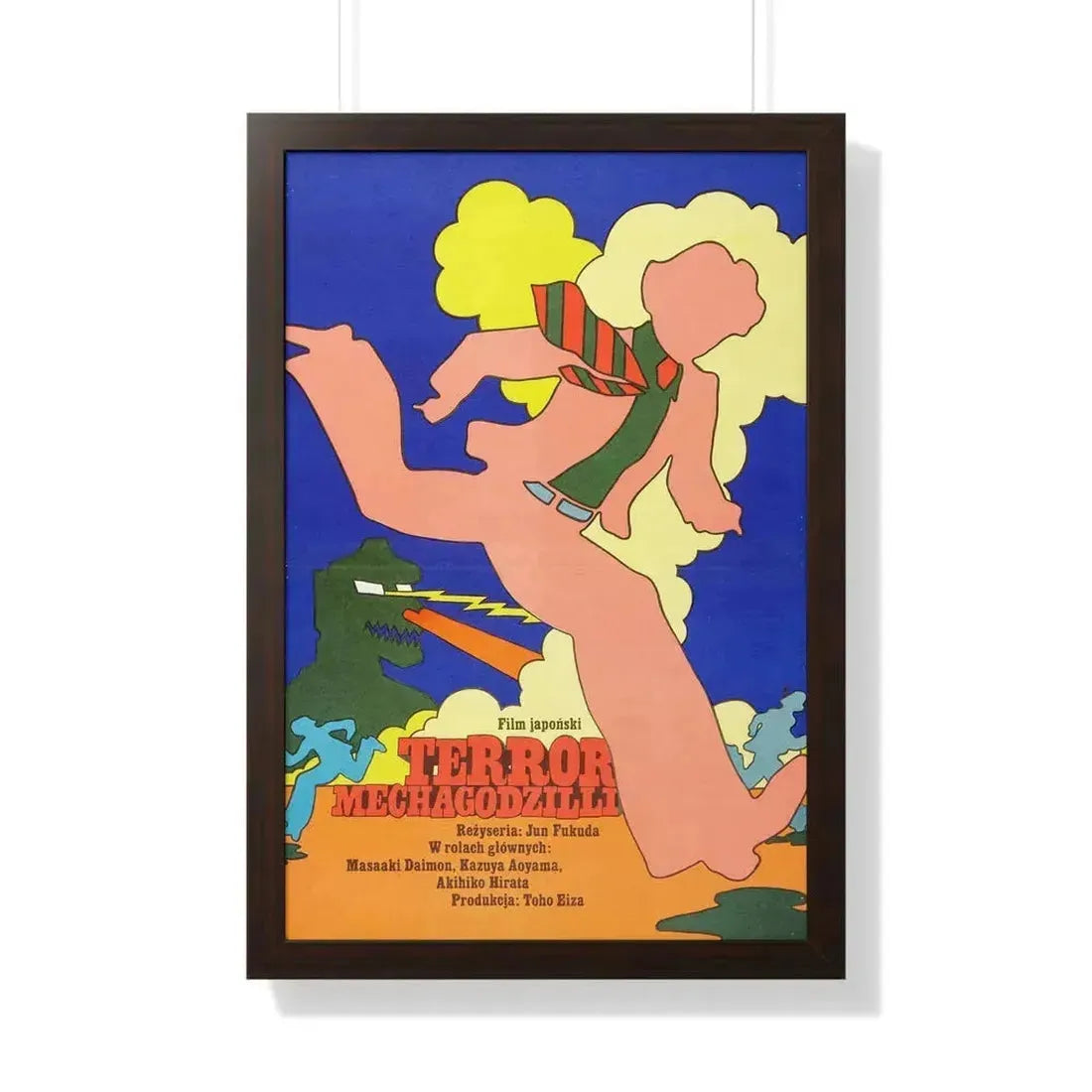 GODZILLA VS MECHAGODZILLA (POLISH) 1993 - Framed Movie Poster 20" x 30" Walnut - The Sticker Space