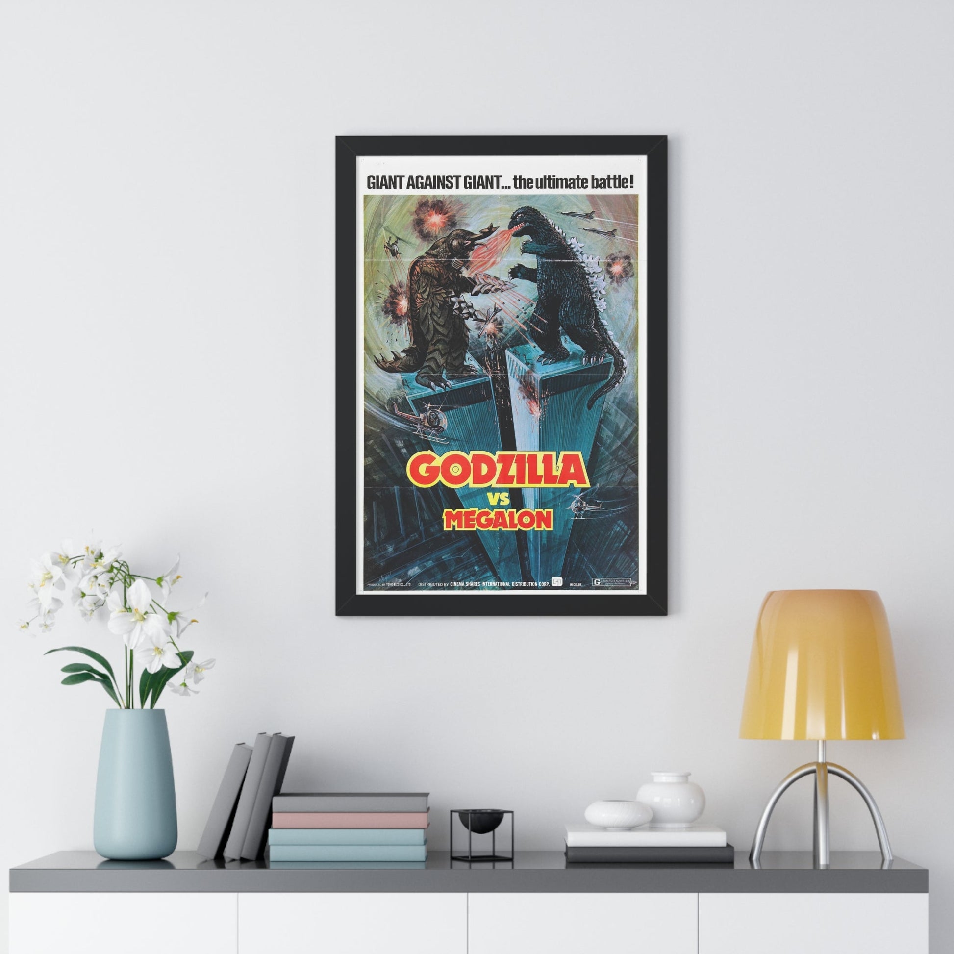 GODZILLA VS MEGALON 1973 - Framed Movie Poster-The Sticker Space