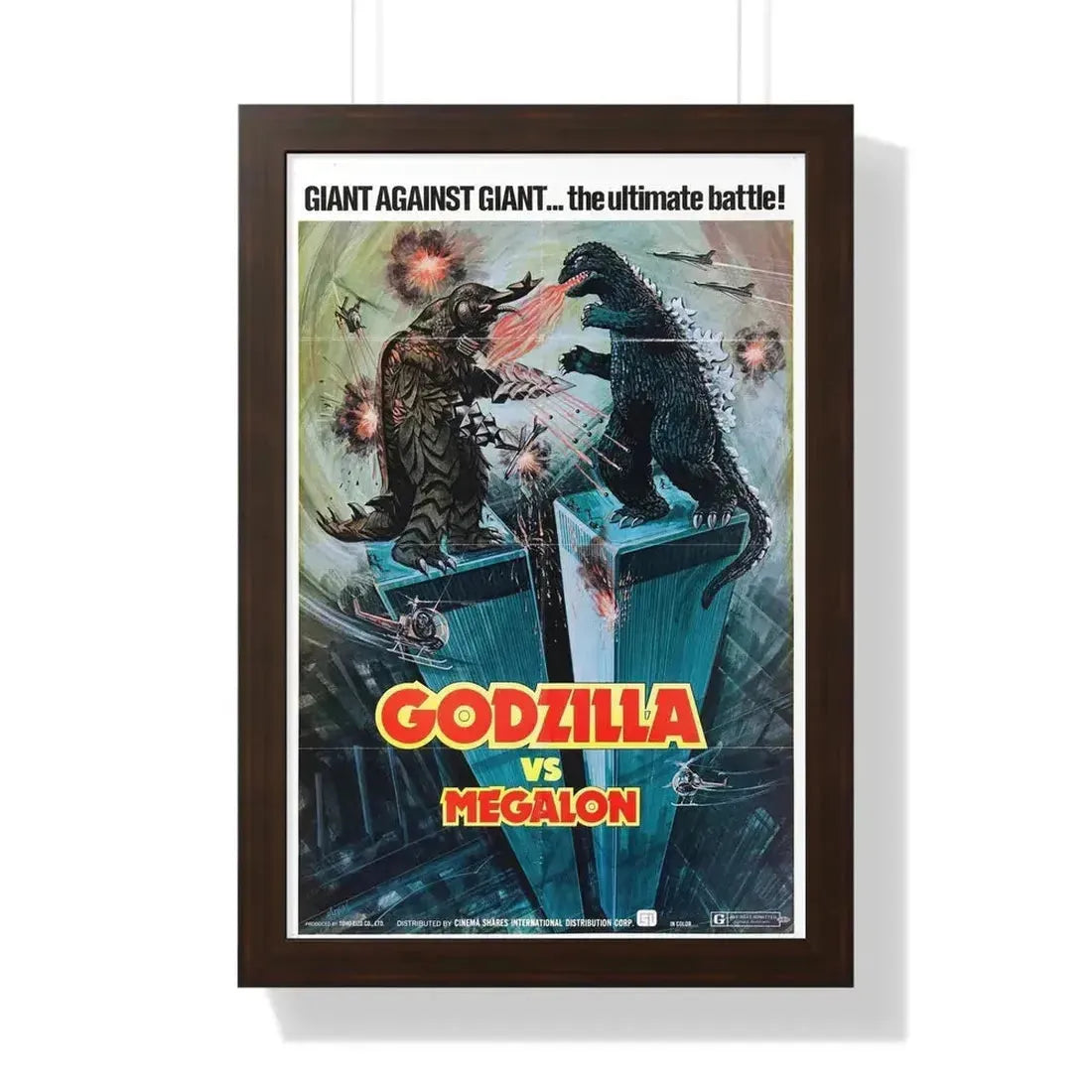 GODZILLA VS MEGALON 1973 - Framed Movie Poster - The Sticker Space