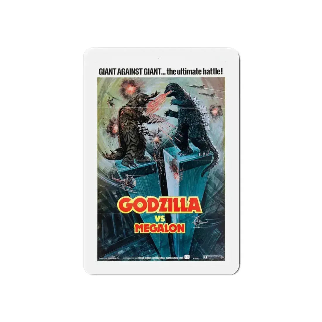 GODZILLA VS MEGALON 1973 Movie Poster - Refrigerator Magnet 6 Inch - The Sticker Space
