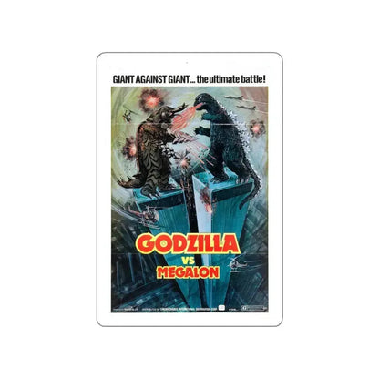 GODZILLA VS MEGALON 1973 Movie Poster STICKER Vinyl Die-Cut Decal 4 Inch - The Sticker Space
