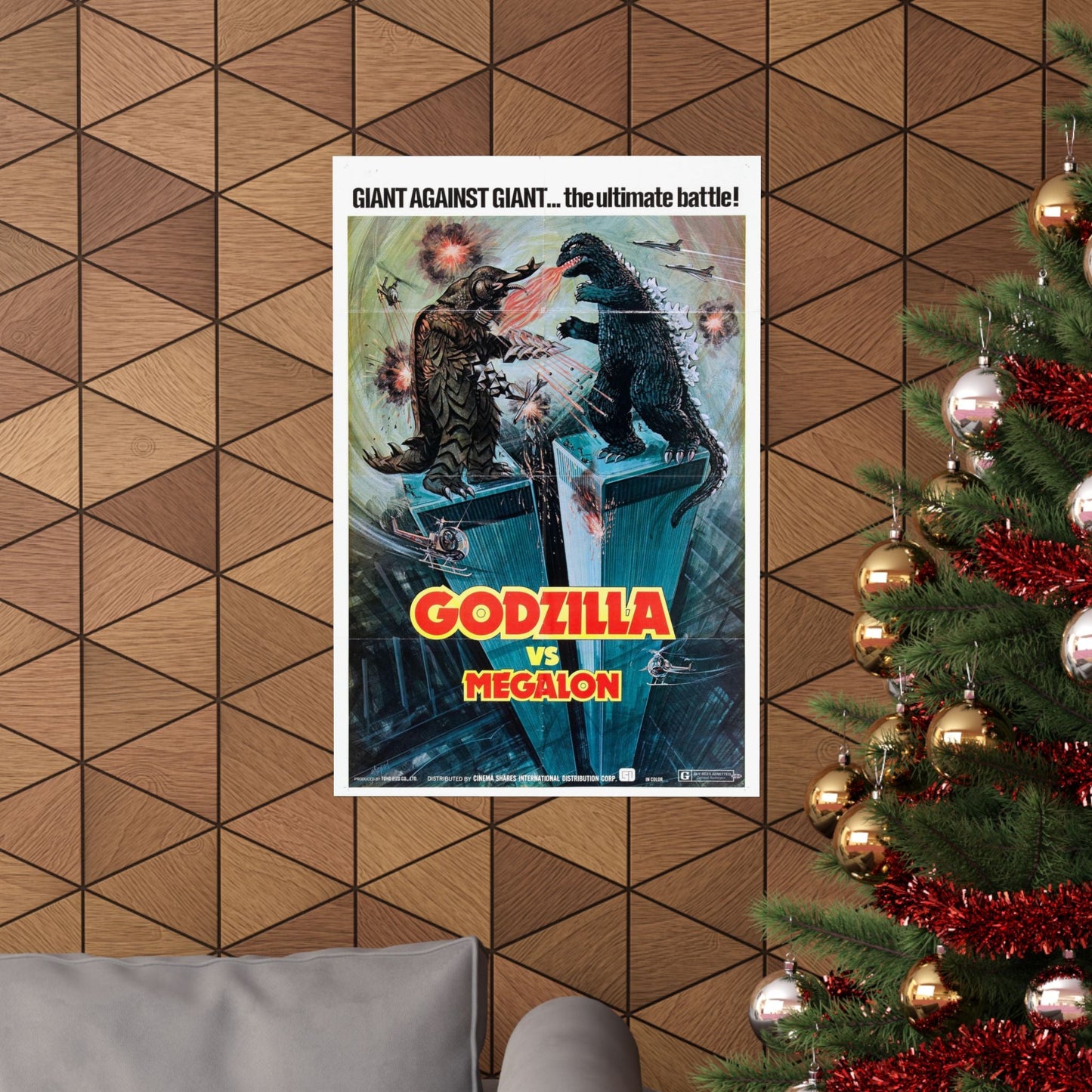 GODZILLA VS MEGALON 1973 - Paper Movie Poster-The Sticker Space