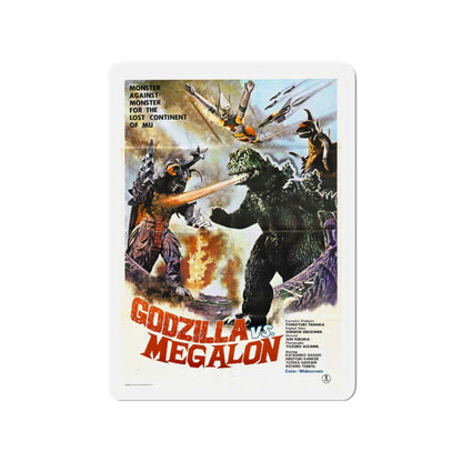 GODZILLA VS MEGALON (2) 1973 Movie Poster - Die-Cut Magnet-3" x 3"-The Sticker Space