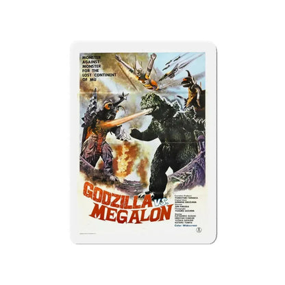 GODZILLA VS MEGALON (2) 1973 Movie Poster - Refrigerator Magnet 5 Inch - The Sticker Space