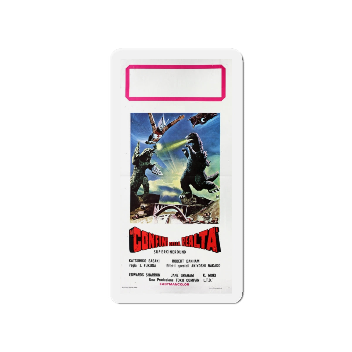 GODZILLA VS MEGALON (ITALIAN) 1973 Movie Poster - Die-Cut Magnet-4" x 4"-The Sticker Space