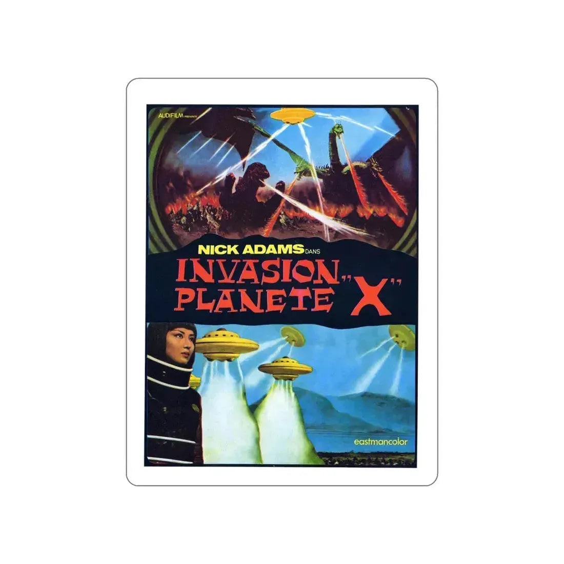 GODZILLA VS MONSTER ZERO (FRENCH) 1965 Movie Poster STICKER Vinyl Die-Cut Decal 6 Inch - The Sticker Space