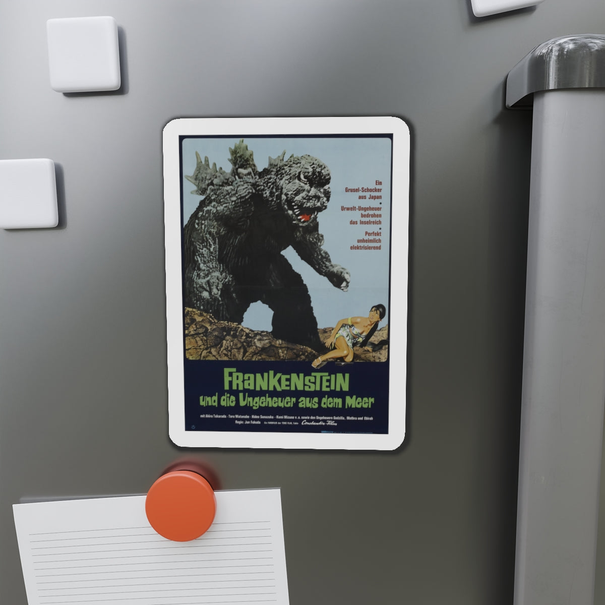 GODZILLA VS THE SEA MONSTER (GERMAN) 1966 Movie Poster - Die-Cut Magnet-The Sticker Space