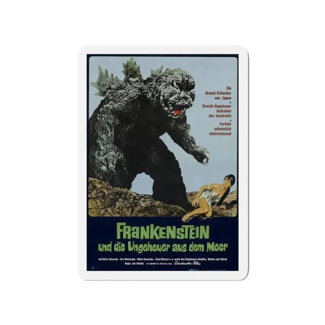 GODZILLA VS THE SEA MONSTER (GERMAN) 1966 Movie Poster - Refrigerator Magnet - The Sticker Space
