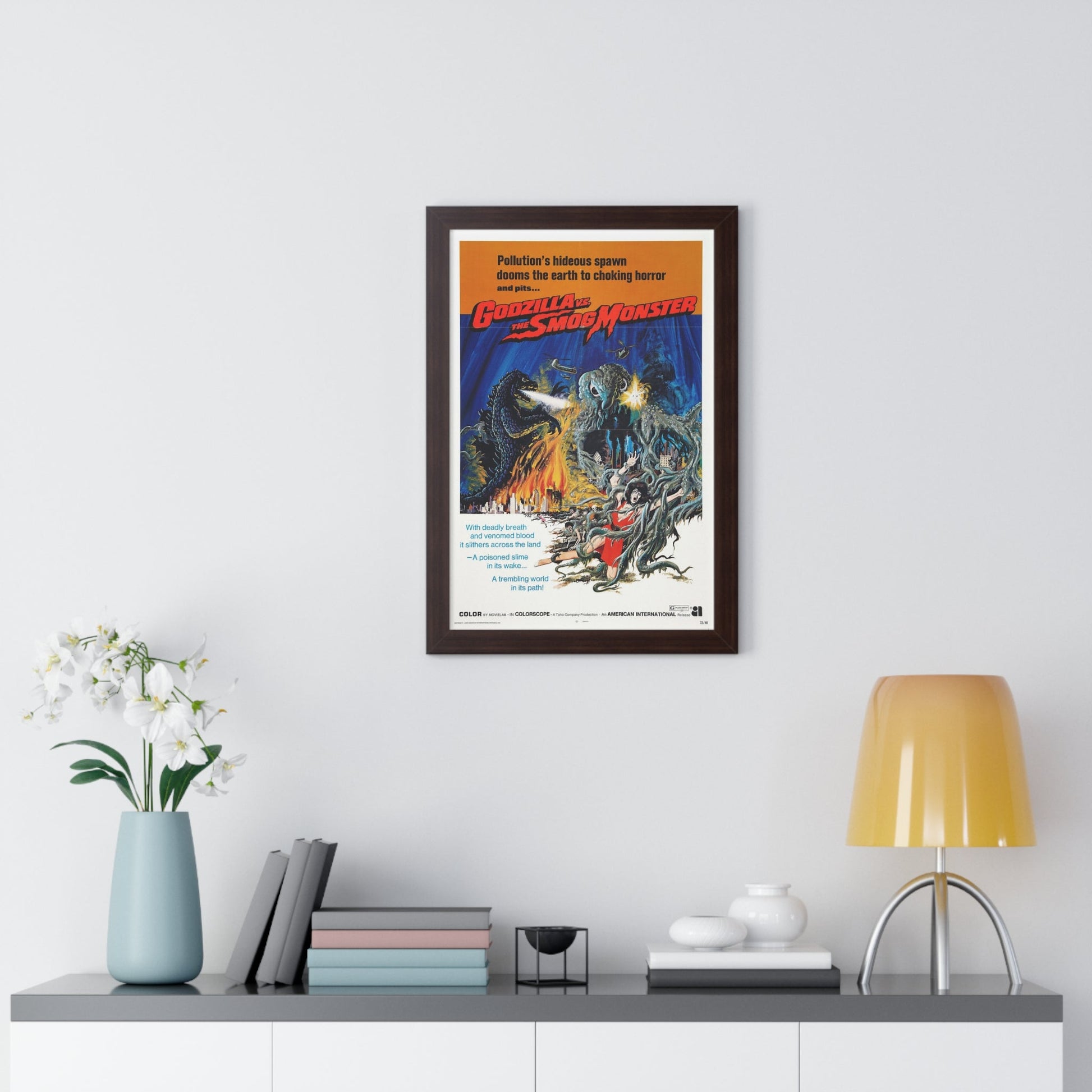 GODZILLA VS THE SMOG MONSTER 1971 - Framed Movie Poster-The Sticker Space