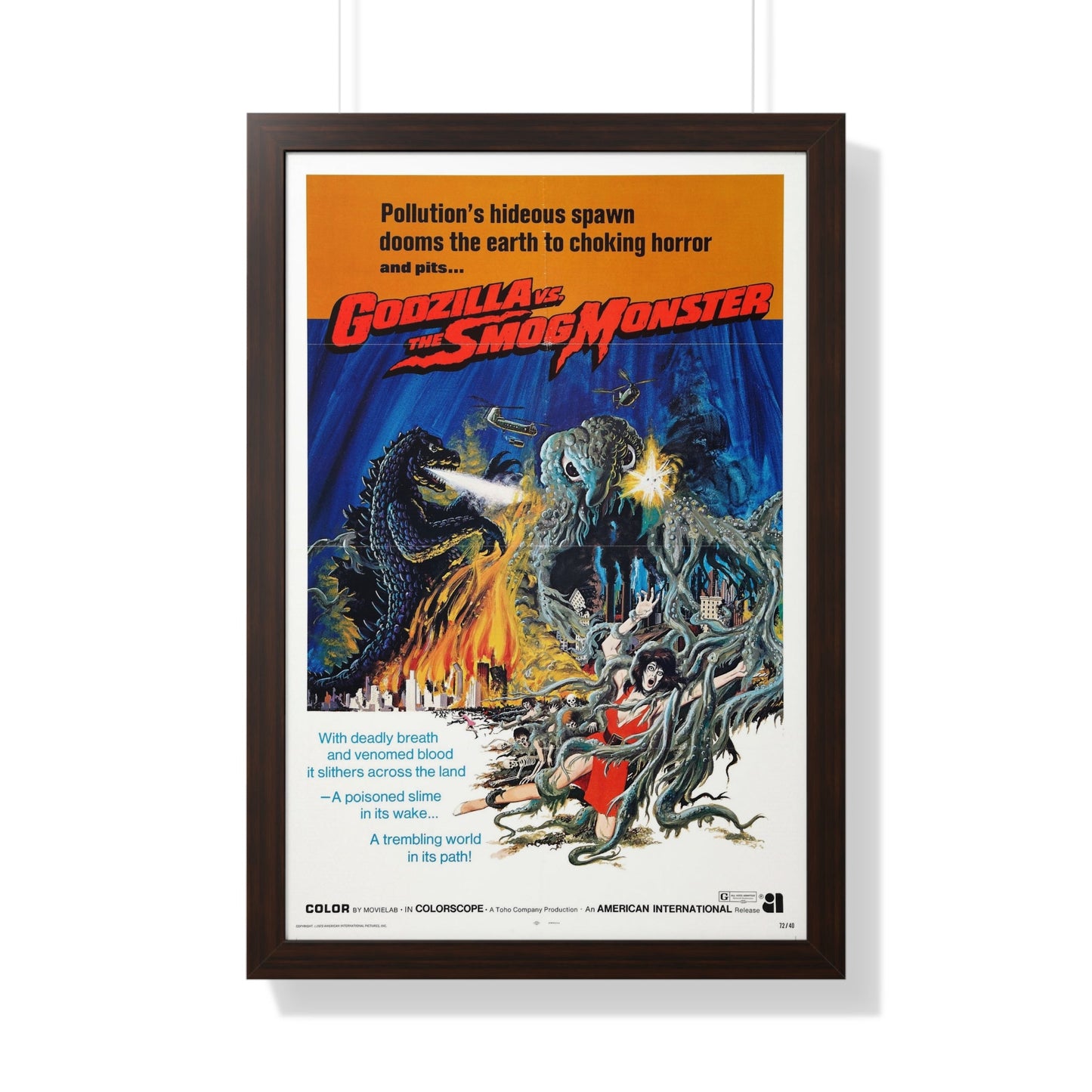 GODZILLA VS THE SMOG MONSTER 1971 - Framed Movie Poster-20" x 30"-The Sticker Space