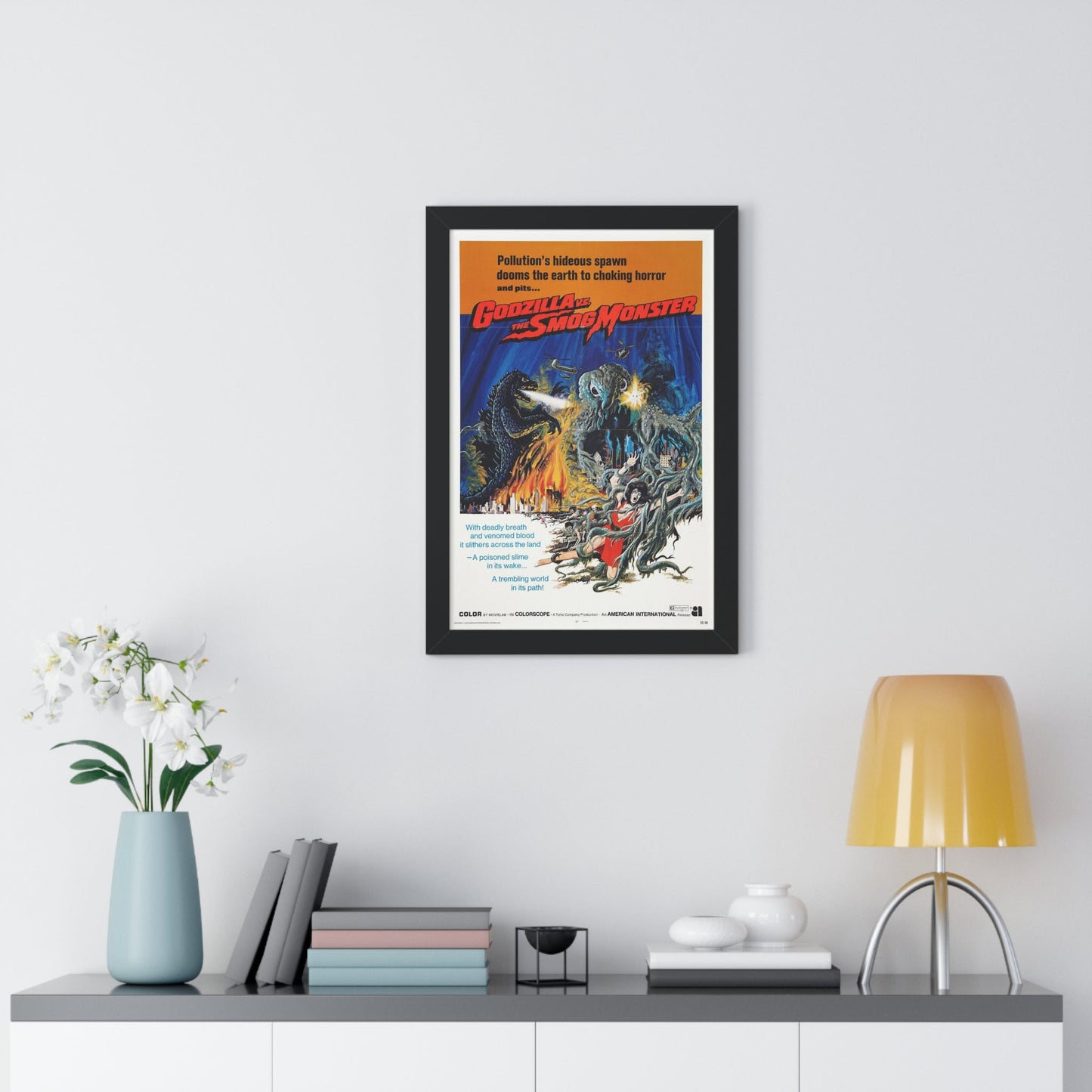 GODZILLA VS THE SMOG MONSTER 1971 - Framed Movie Poster-The Sticker Space