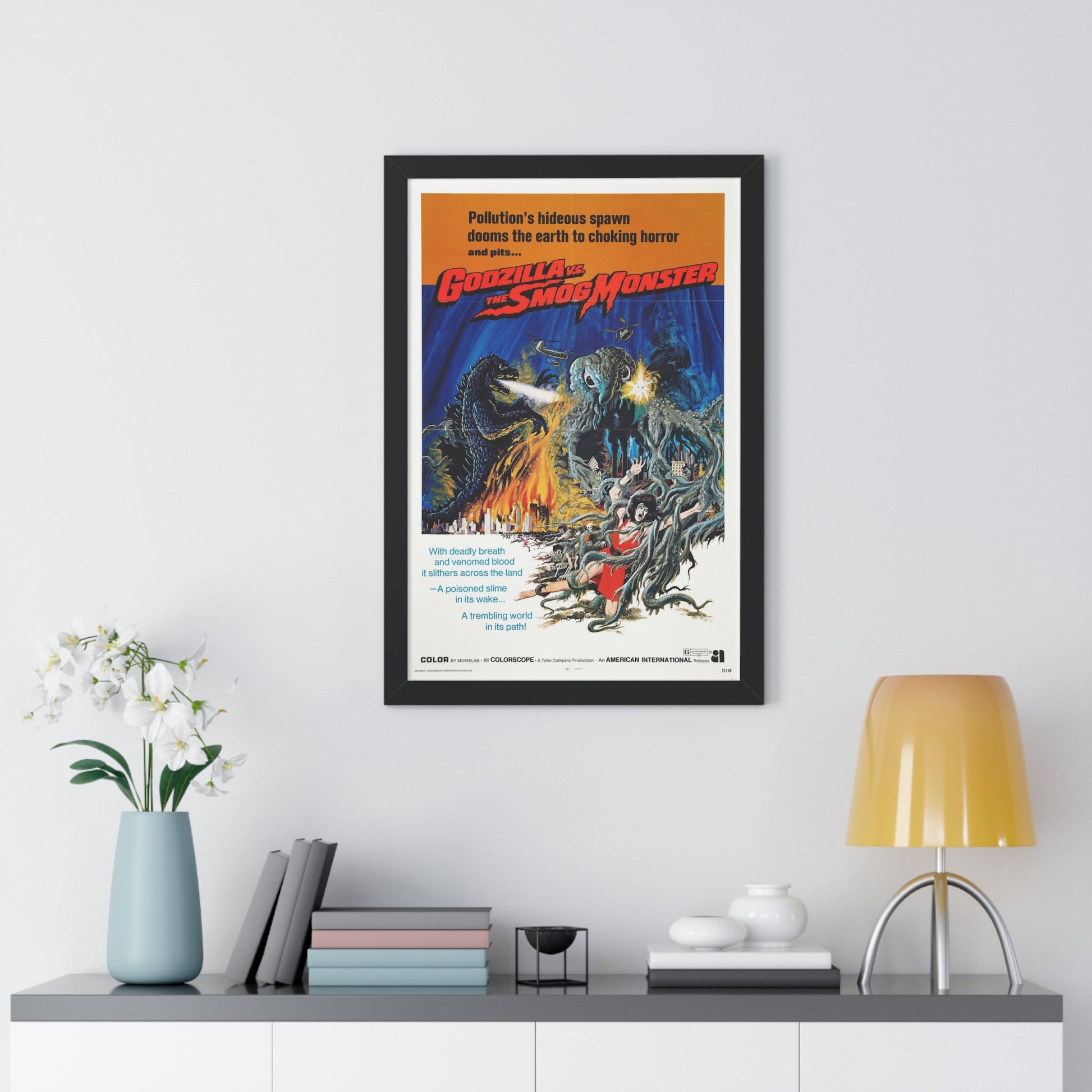 GODZILLA VS THE SMOG MONSTER 1971 - Framed Movie Poster-The Sticker Space