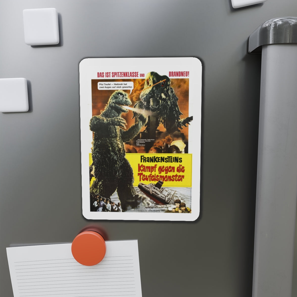 GODZILLA VS THE SMOG MONSTER (GERMAN) 1971 Movie Poster - Die-Cut Magnet-The Sticker Space