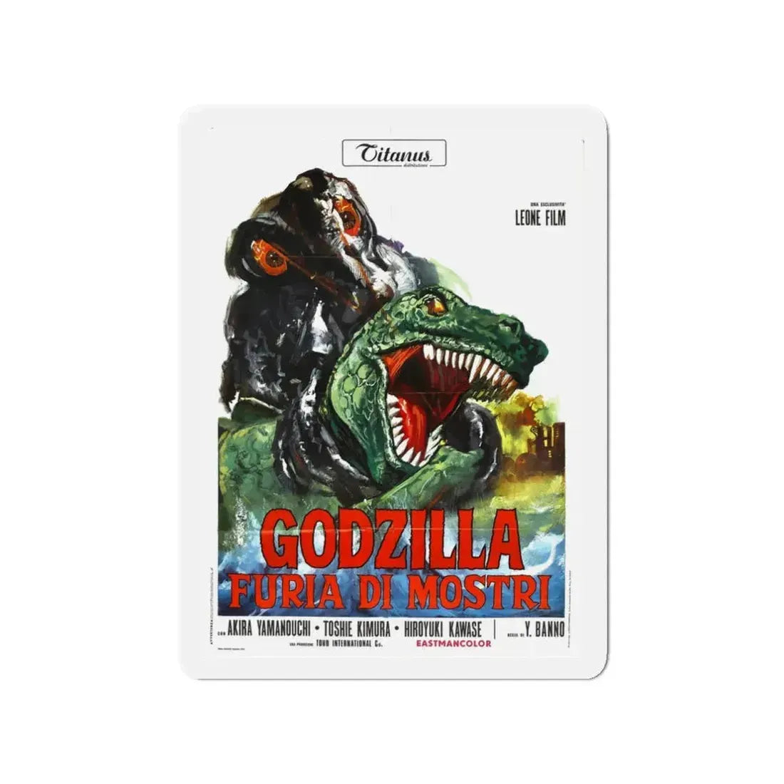 GODZILLA VS THE SMOG MONSTER (ITALIAN) 1971 Movie Poster - Refrigerator Magnet 3 Inch - The Sticker Space
