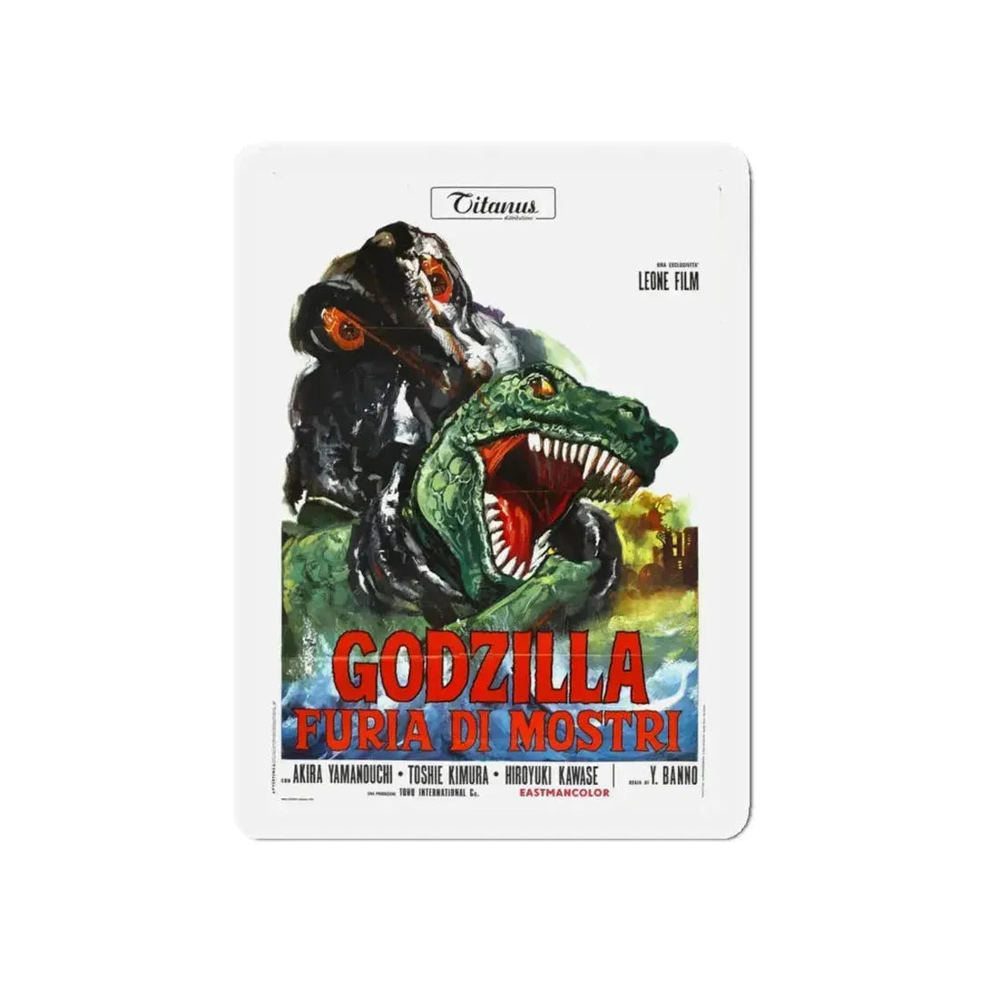 GODZILLA VS THE SMOG MONSTER (ITALIAN) 1971 Movie Poster - Refrigerator Magnet 5 Inch - The Sticker Space
