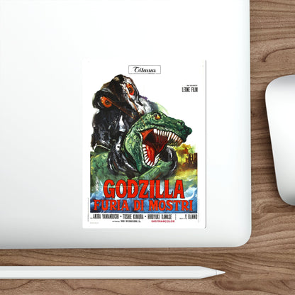 GODZILLA VS THE SMOG MONSTER (ITALIAN) 1971 Movie Poster STICKER Vinyl Die-Cut Decal-The Sticker Space