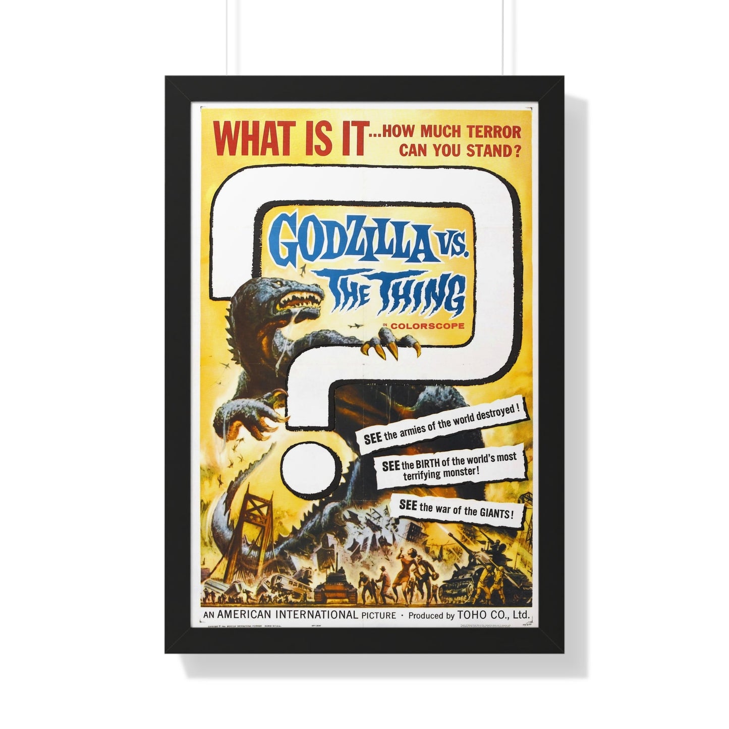 GODZILLA VS THE THING 1964 - Framed Movie Poster-20" x 30"-The Sticker Space