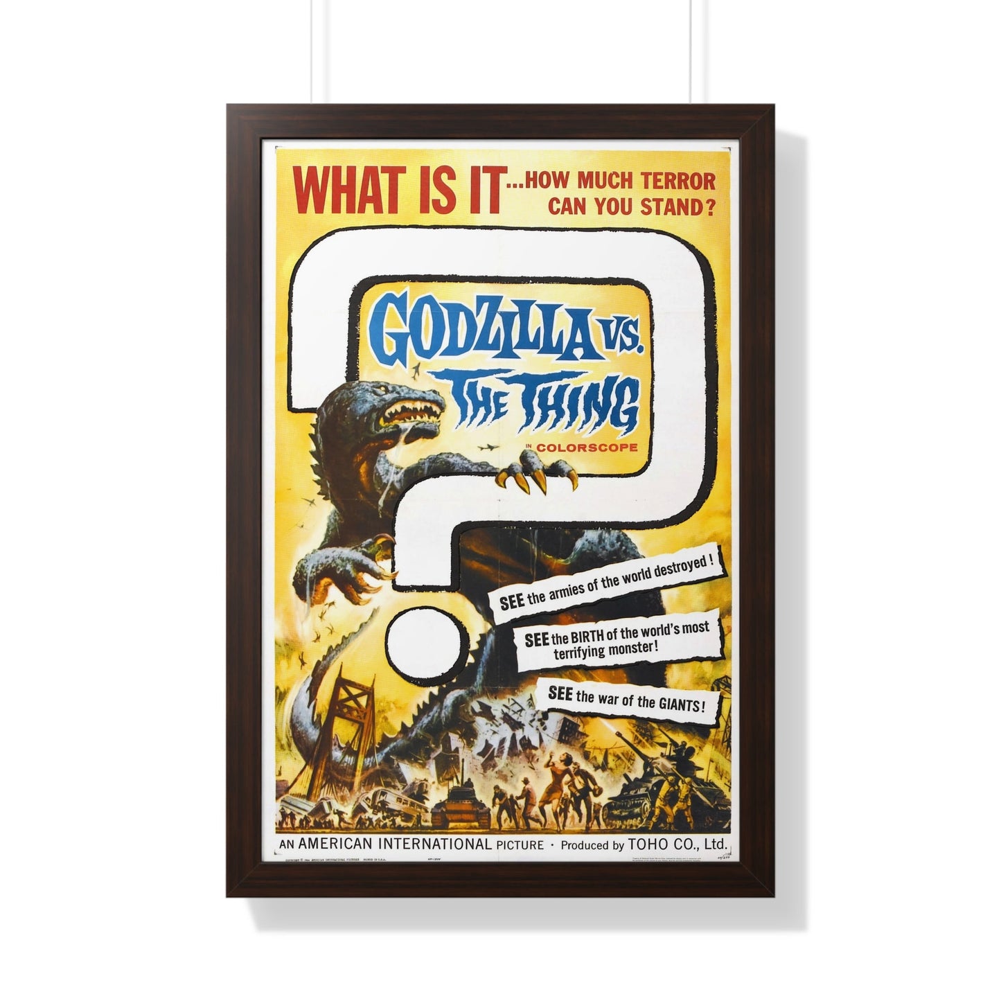 GODZILLA VS THE THING 1964 - Framed Movie Poster-20" x 30"-The Sticker Space