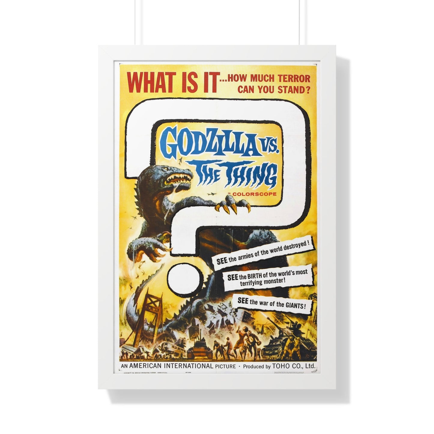 GODZILLA VS THE THING 1964 - Framed Movie Poster-20" x 30"-The Sticker Space