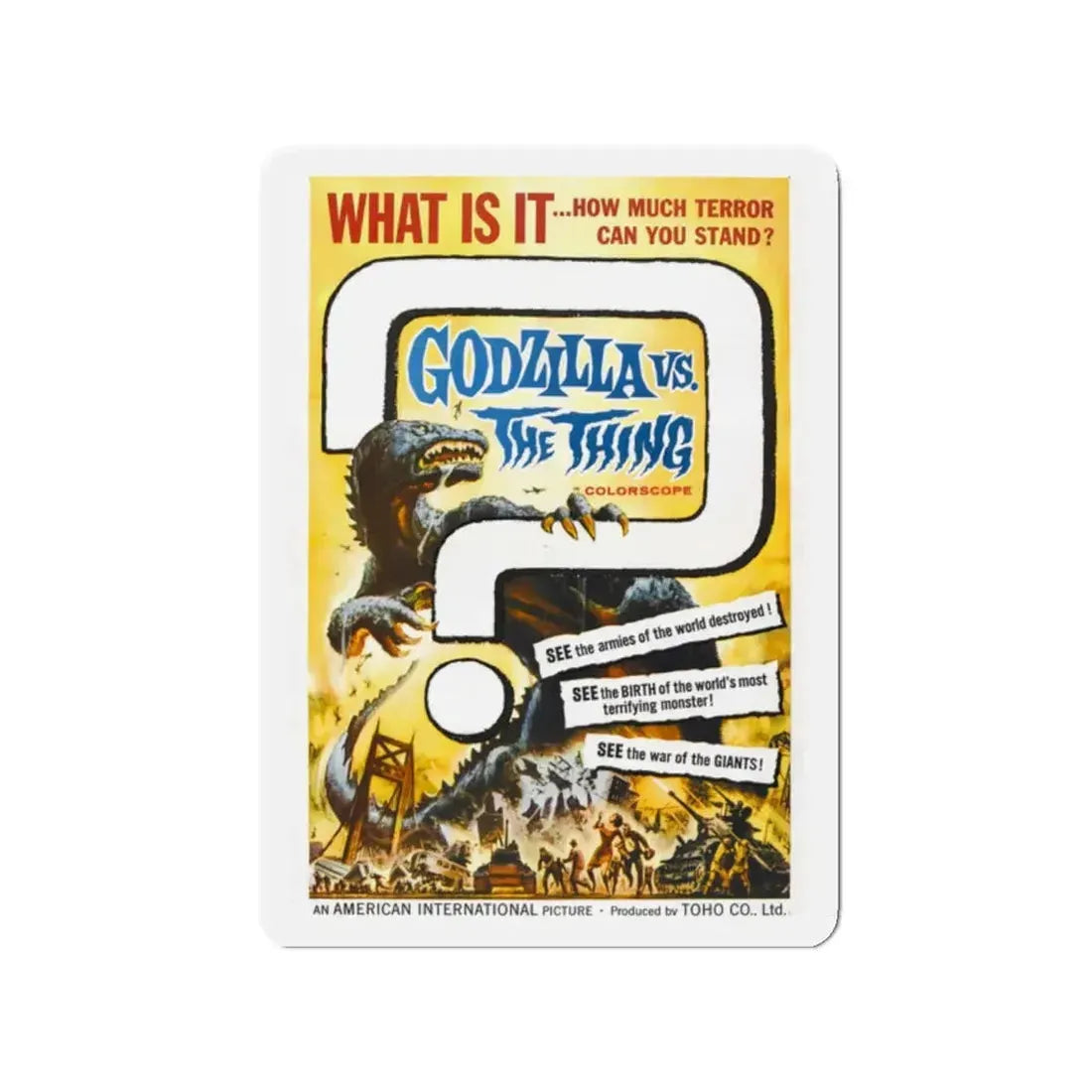 GODZILLA VS THE THING 1964 Movie Poster - Refrigerator Magnet 2 Inch - The Sticker Space