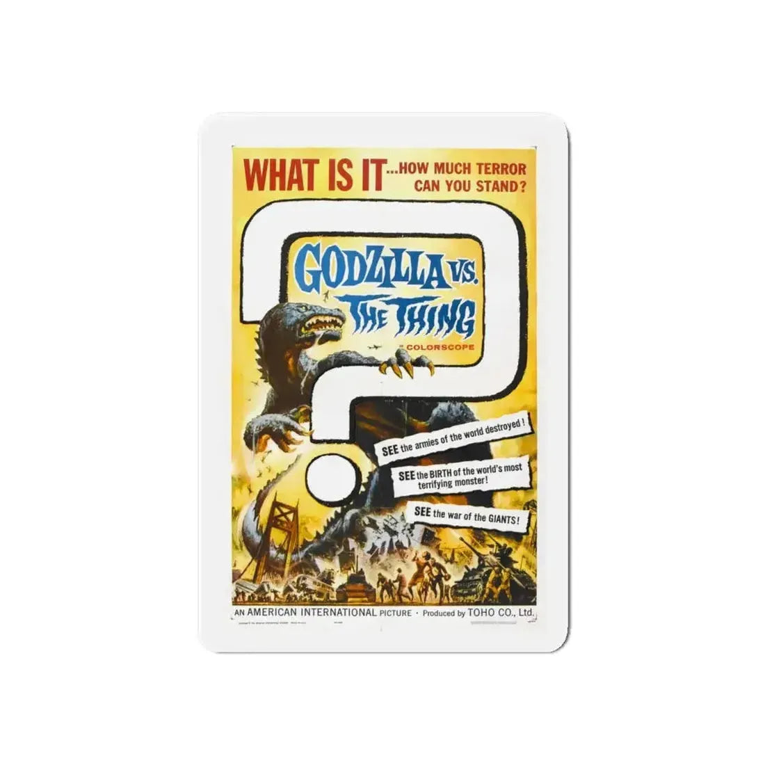 GODZILLA VS THE THING 1964 Movie Poster - Refrigerator Magnet - The Sticker Space
