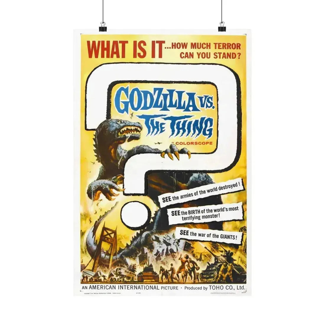 GODZILLA VS THE THING 1964 - Paper Movie Poster 16″ x 24″ Matte - The Sticker Space