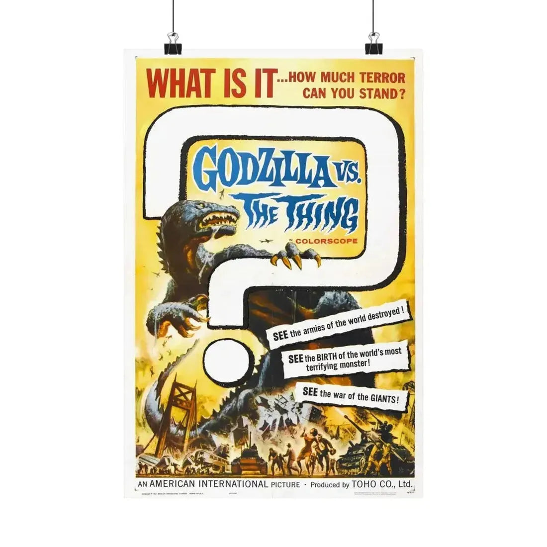 GODZILLA VS THE THING 1964 - Paper Movie Poster - The Sticker Space
