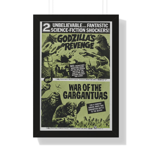 GODZILLA'S REVENGE + WAR OF THE GARGANTUAS 1969 - Framed Movie Poster-16″ x 24″-The Sticker Space