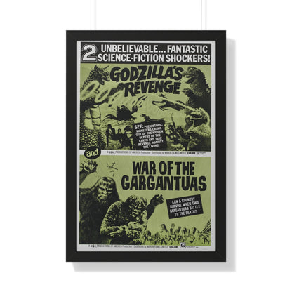 GODZILLA'S REVENGE + WAR OF THE GARGANTUAS 1969 - Framed Movie Poster-20" x 30"-The Sticker Space