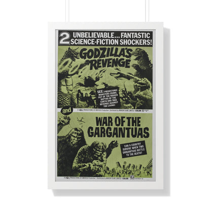 GODZILLA'S REVENGE + WAR OF THE GARGANTUAS 1969 - Framed Movie Poster-20" x 30"-The Sticker Space