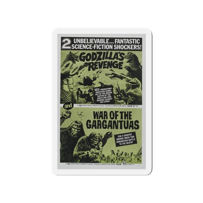 GODZILLA'S REVENGE + WAR OF THE GARGANTUAS 1969 Movie Poster - Die-Cut Magnet-4" x 4"-The Sticker Space