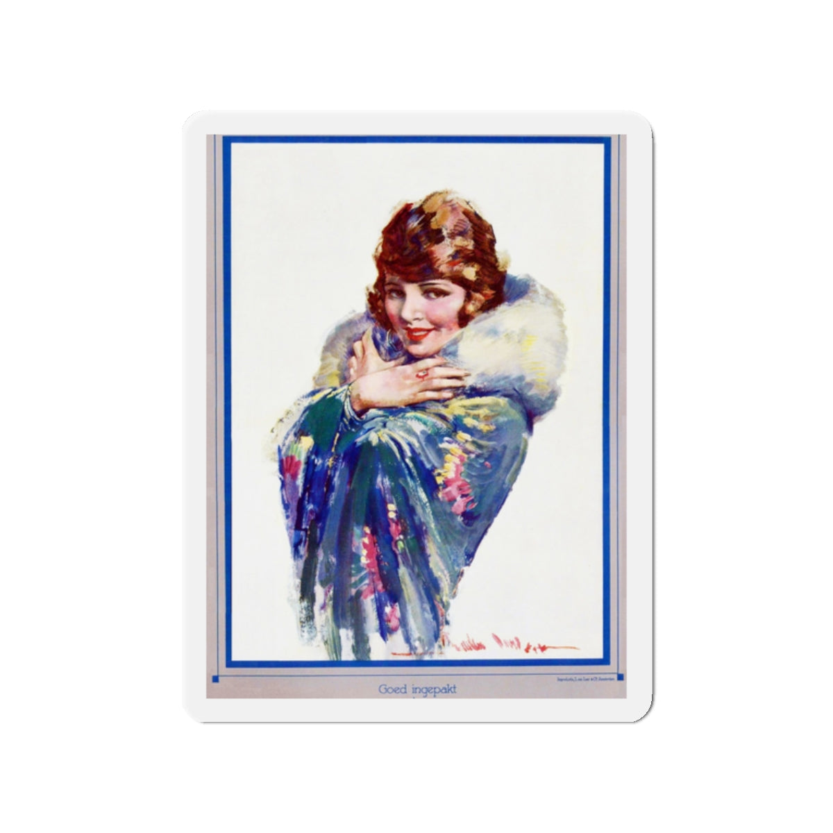 Goed ingepakt, 1929 (Magazine Illustration) Refrigerator Magnet-2" x 2"-The Sticker Space