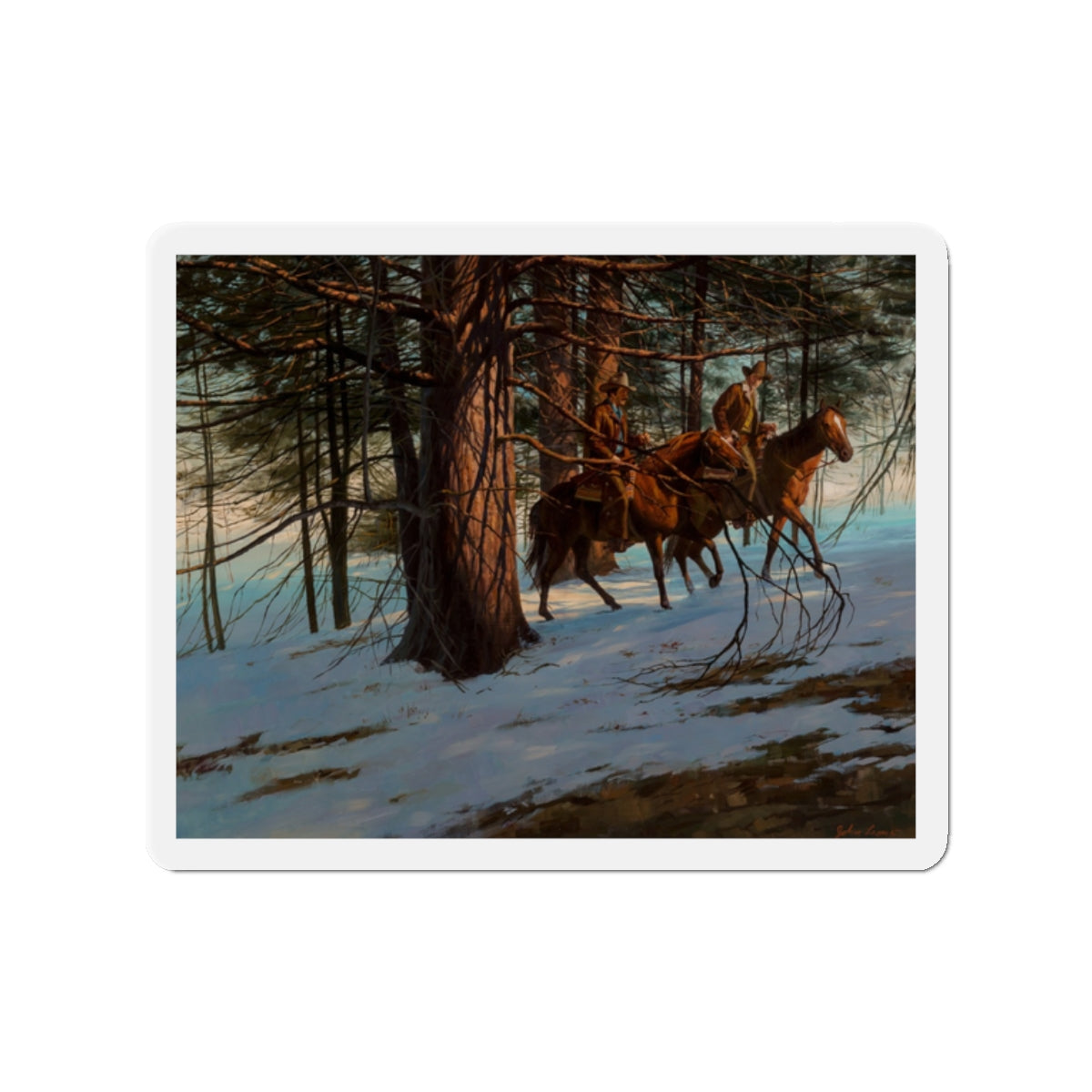 Goin' Home (Magazine Illustration) Refrigerator Magnet-2" x 2"-The Sticker Space