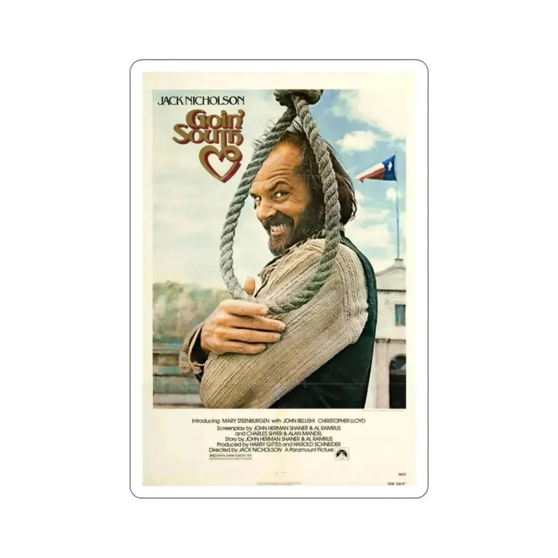 Goin' South 1978 Movie Poster STICKER Vinyl Die-Cut Decal 2 Inch - The Sticker Space