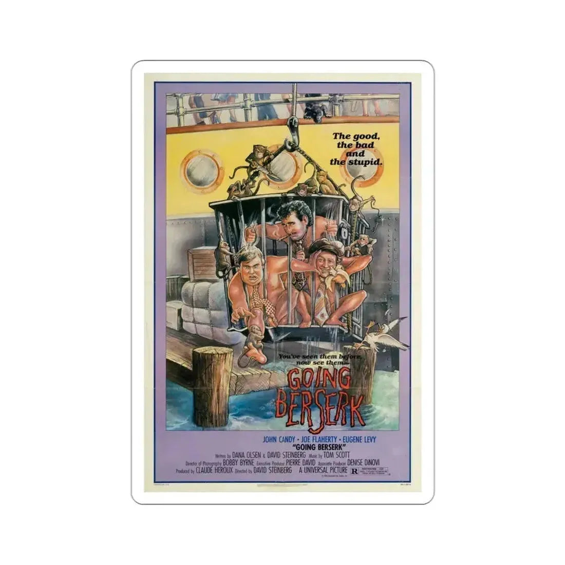 Going Berserk 1983 Movie Poster STICKER Vinyl Die-Cut Decal 3 Inch - The Sticker Space