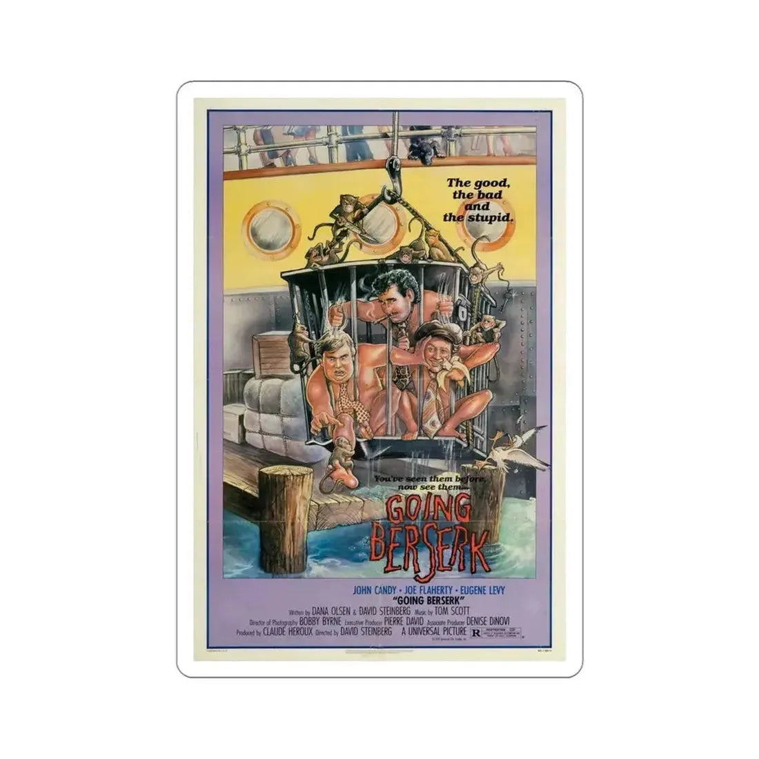 Going Berserk 1983 Movie Poster STICKER Vinyl Die-Cut Decal - The Sticker Space