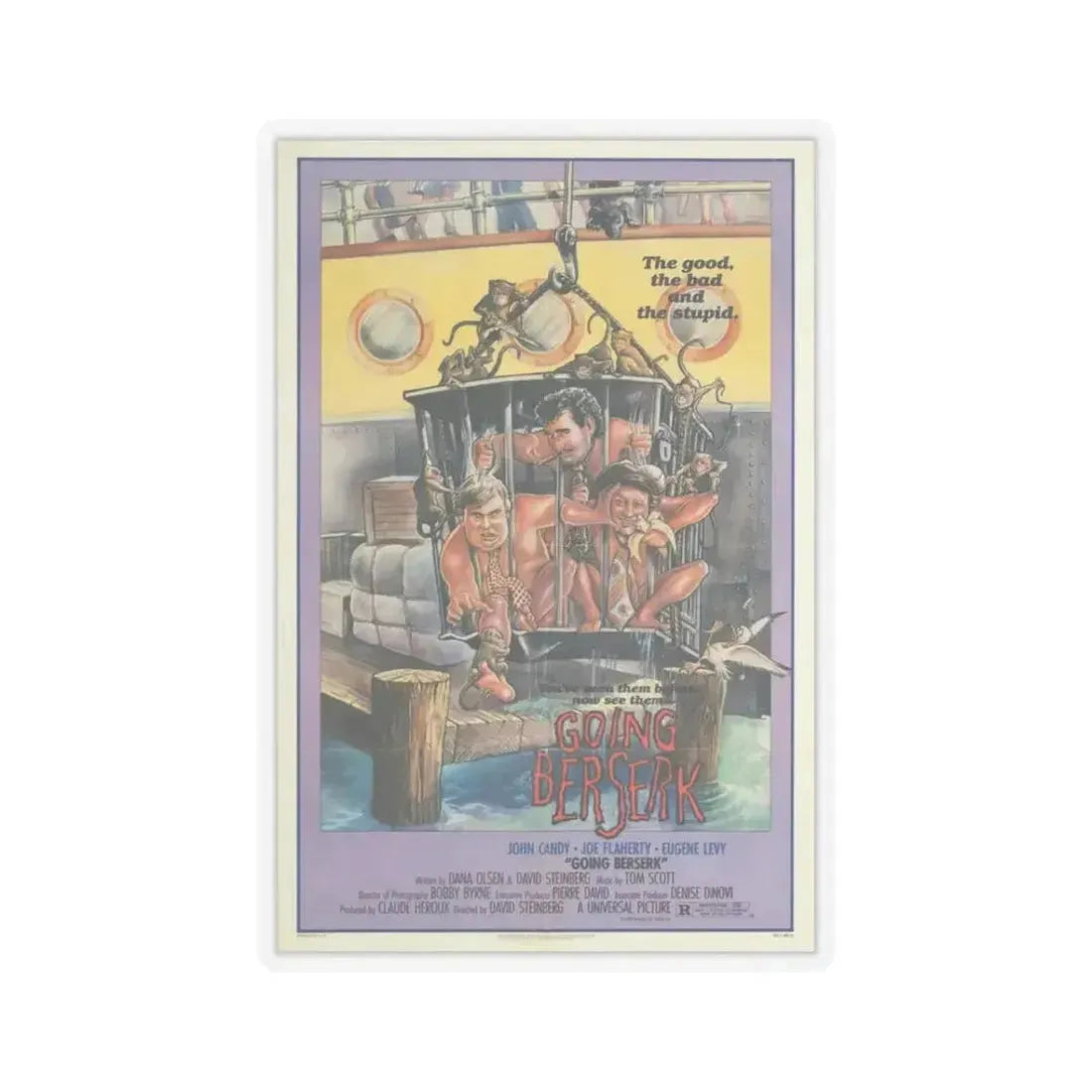 Going Berserk 1983 Movie Poster - STICKER Vinyl Kiss-Cut Decal 3 Inch Transparent - The Sticker Space