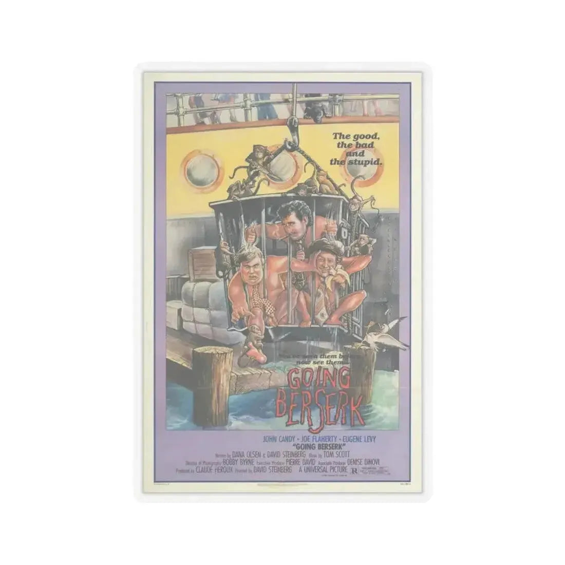 Going Berserk 1983 Movie Poster - STICKER Vinyl Kiss-Cut Decal 4 Inch Transparent - The Sticker Space