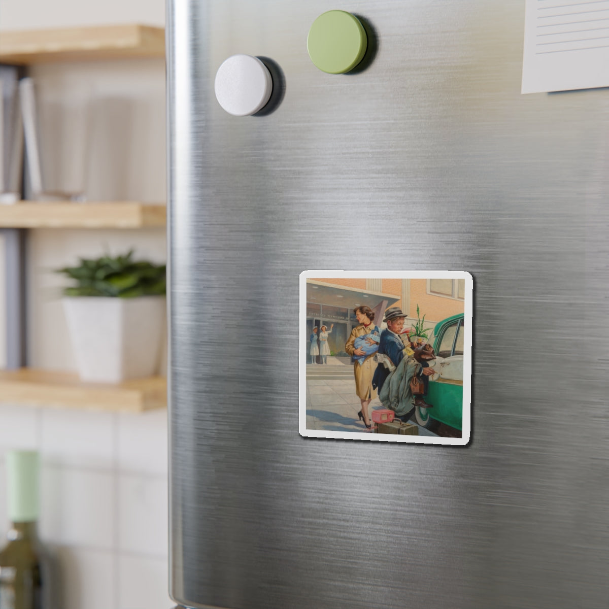 Going Home (Magazine Illustration) Refrigerator Magnet-The Sticker Space