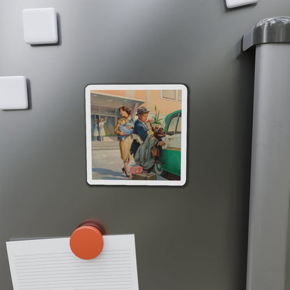 Going Home (Magazine Illustration) Refrigerator Magnet-The Sticker Space