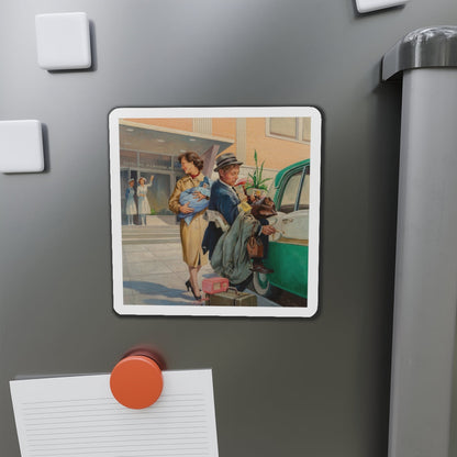 Going Home (Magazine Illustration) Refrigerator Magnet-The Sticker Space