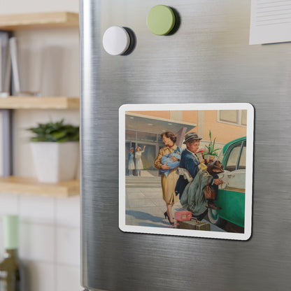 Going Home (Magazine Illustration) Refrigerator Magnet-The Sticker Space