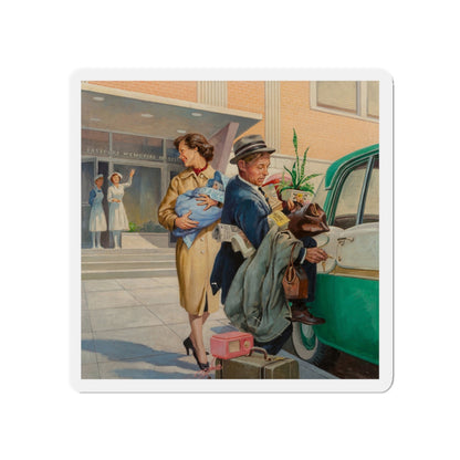 Going Home (Magazine Illustration) Refrigerator Magnet-5" x 5"-The Sticker Space