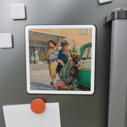 Going Home (Magazine Illustration) Refrigerator Magnet-The Sticker Space