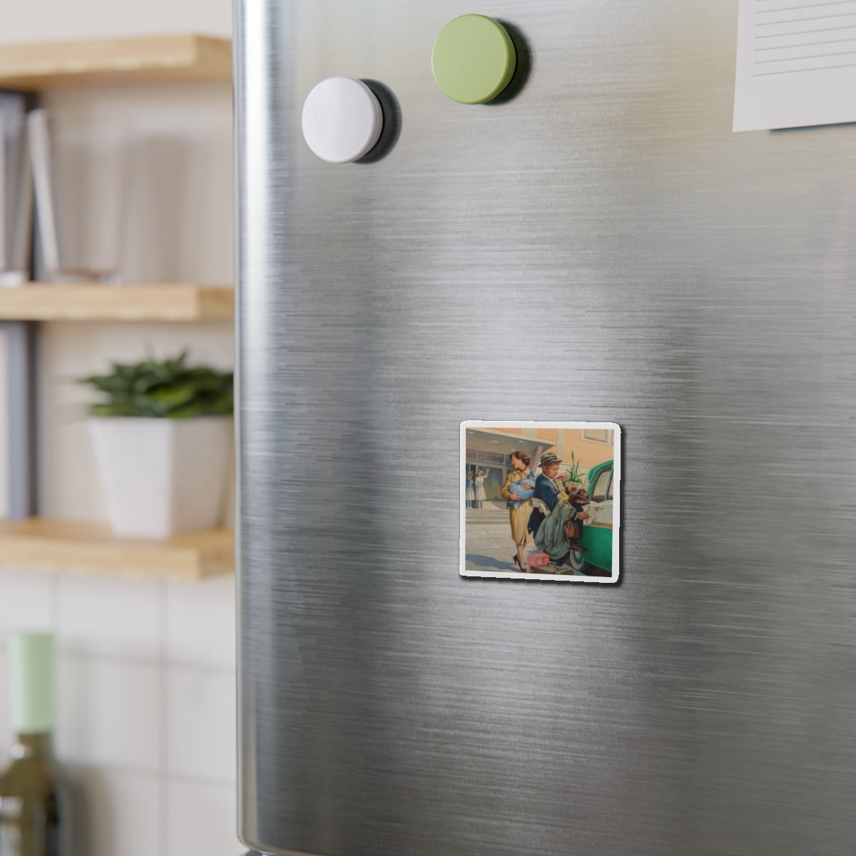 Going Home (Magazine Illustration) Refrigerator Magnet-The Sticker Space